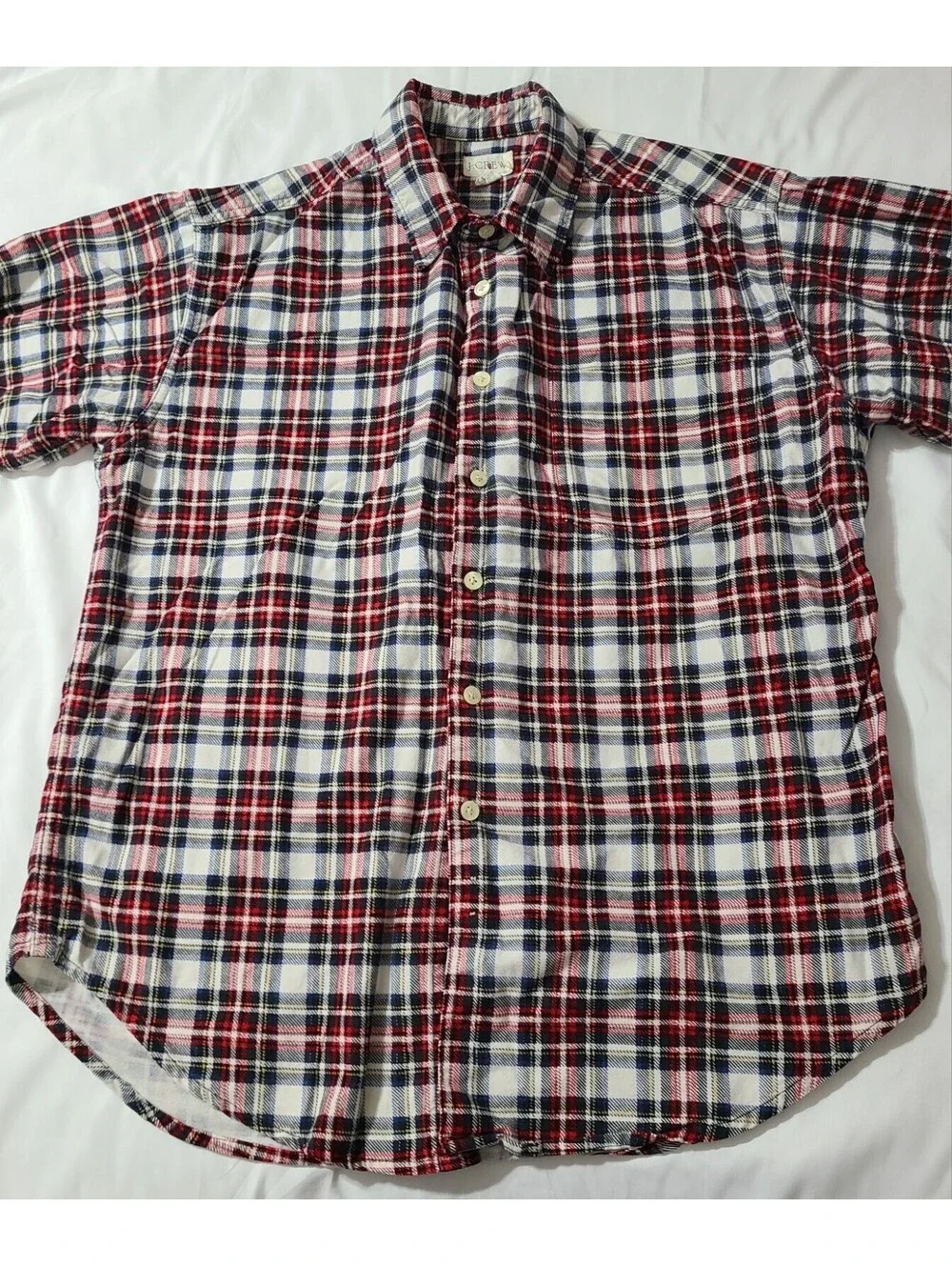 Vtg J Crew Oarsman Flannel Shirt Mens Size Large Plaid Fall Outdoors Lumberjack
